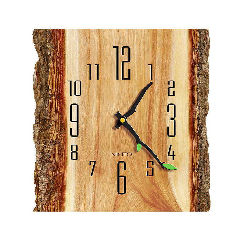 Wood Texture UV Print Silent Wall Clock