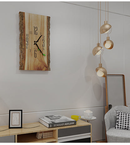 Wood Texture UV Print Silent Wall Clock