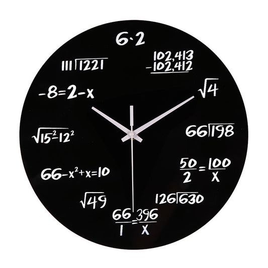 Mathematics Themed Silent Wall Clock