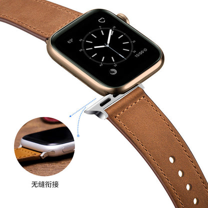 Real Leather Watch Band for Apple Series 1 to 8 Ultra SE