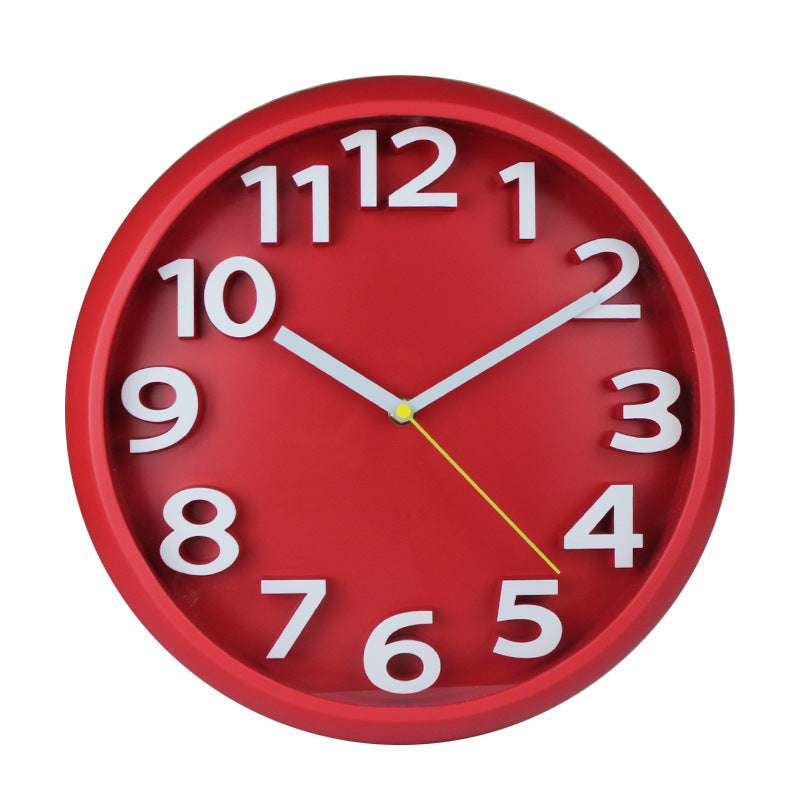 3D Large Numbers Silent Wall Clock 12.5 Inches Battery Operated