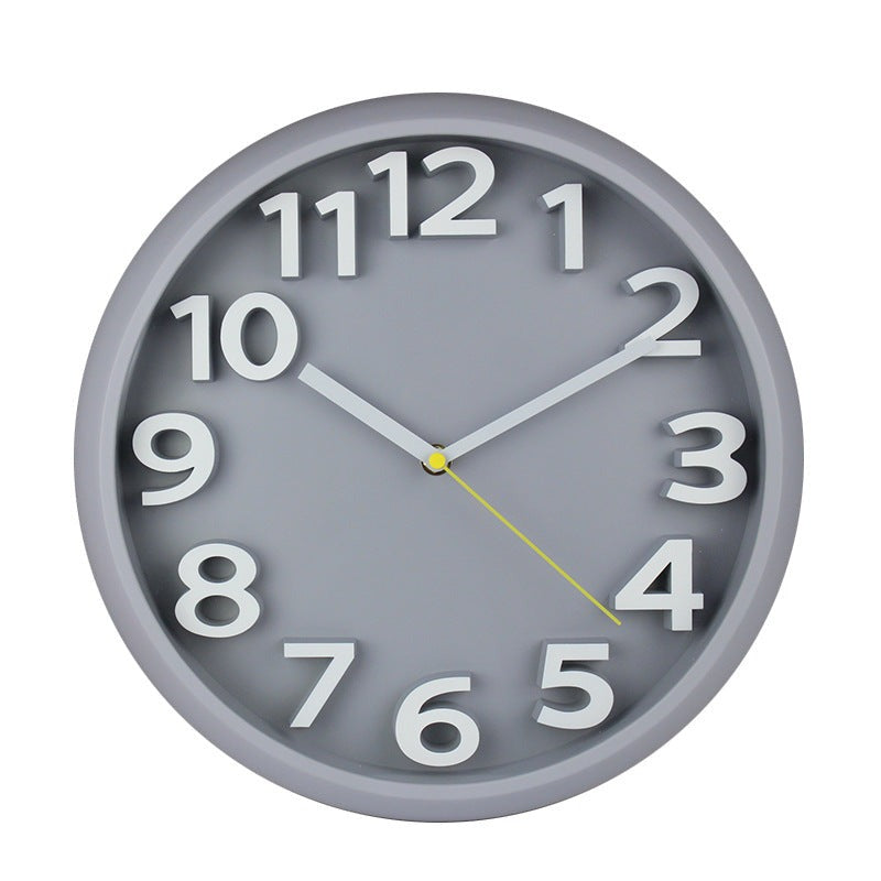 3D Large Numbers Silent Wall Clock 12.5 Inches Battery Operated