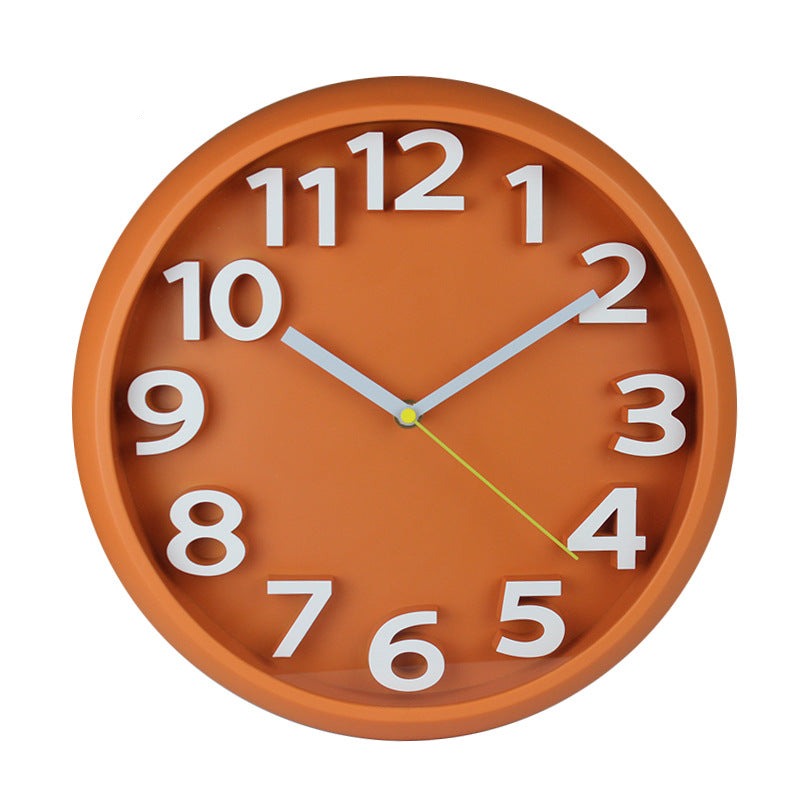 3D Large Numbers Silent Wall Clock 12.5 Inches Battery Operated