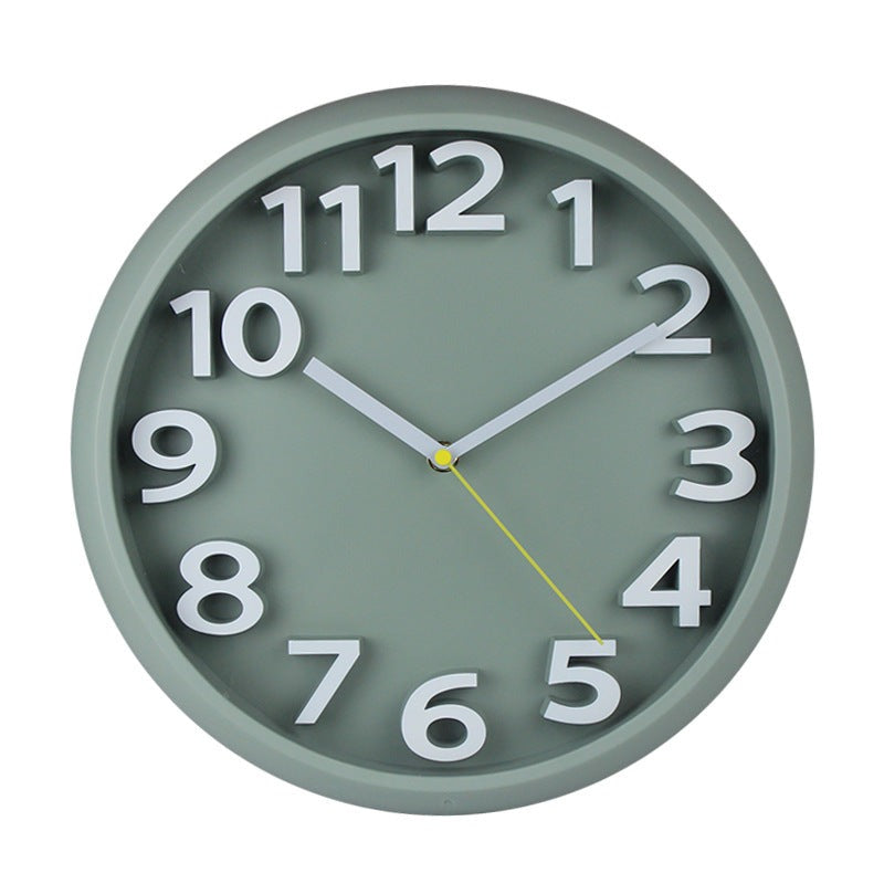 3D Large Numbers Silent Wall Clock 12.5 Inches Battery Operated