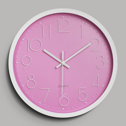 Simple Design 3D Silent Classroom Wall Clock 12 Inches