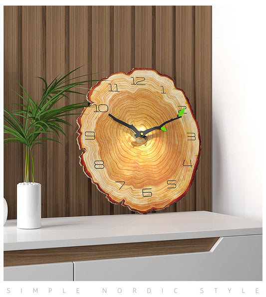 Wood UV Print Textured Silent Wall Clock 16 Inches