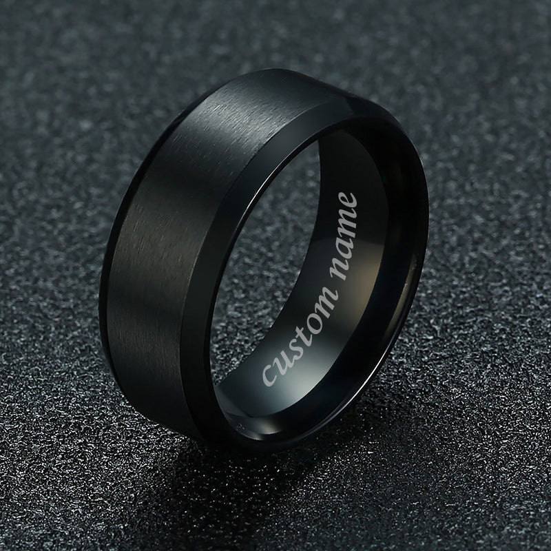 Custom Engraved Mens Titanium Ring