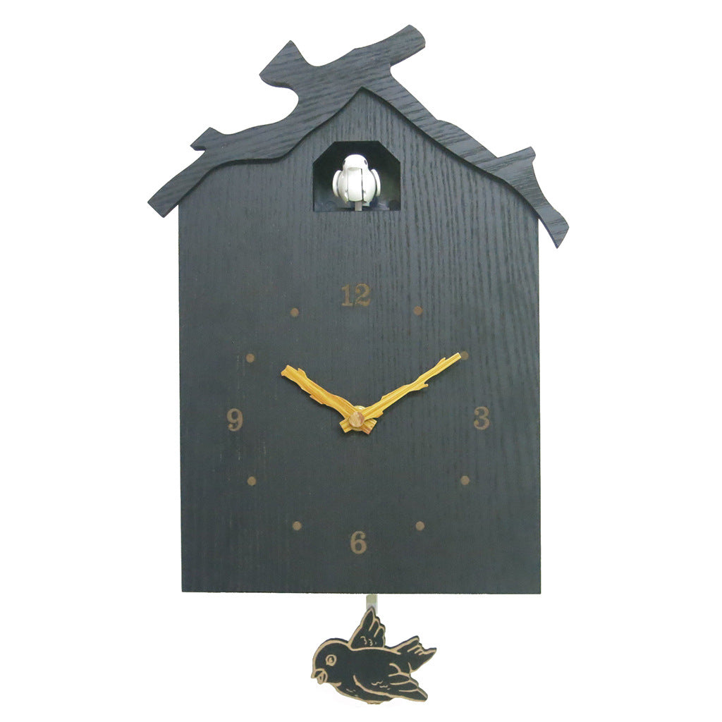 Cuckoo Pendulum Silent Wall Clock for Livingroom 12 Inches