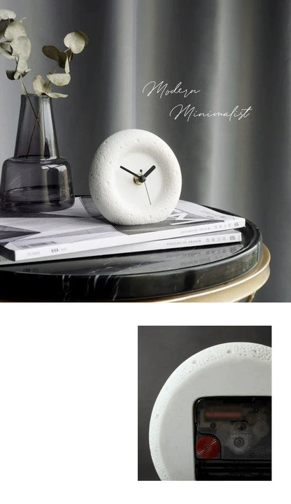 Nordic Sandstone Minimalist Desktop Silent Clock