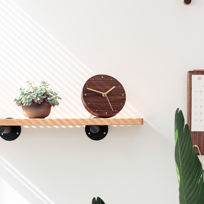 Walnut Wood Minimalist Desktop Silent Clock