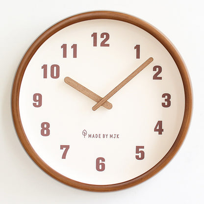 Natural Wood Round Silent Wall Deco Clock