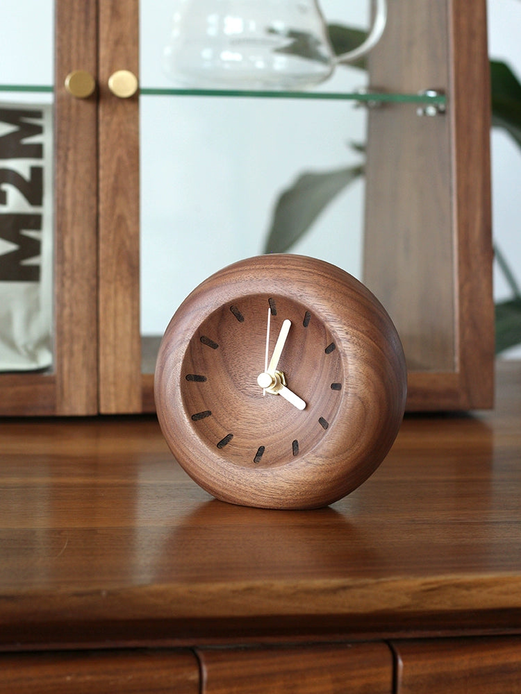 Walnut Solid Wood Minimalist Desktop Silent Clock