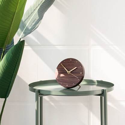 Walnut Wood Minimalist Desktop Silent Clock