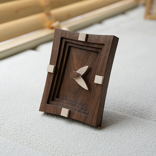 Solid Wood Minimalist Square Silent Desktop Clock