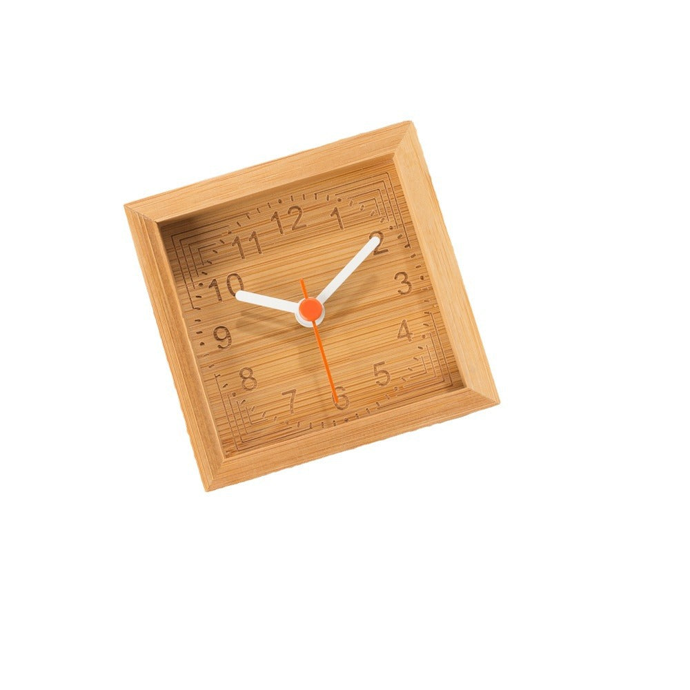 Wooden Square Silent Table Clock