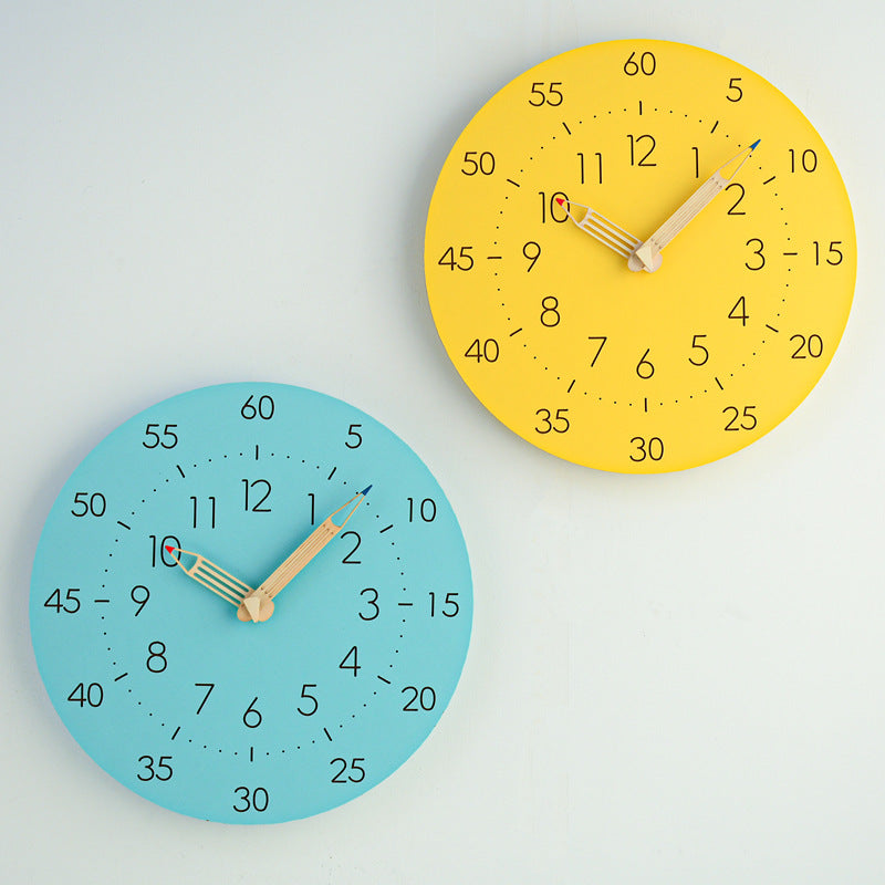 Learning Time Kids Bedroom Silent Wall Clock