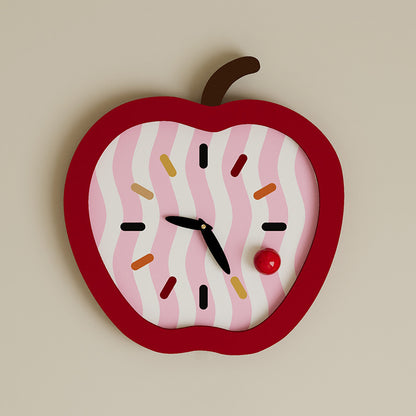 Apple Shaped Kids Bedroom Silent Wall Clock