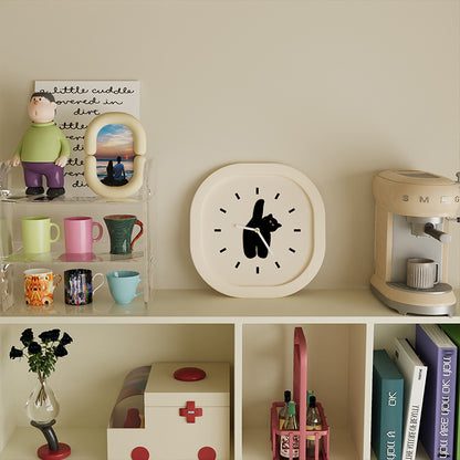 Black Cat Kids Bedroom Pendulum Silent Clock