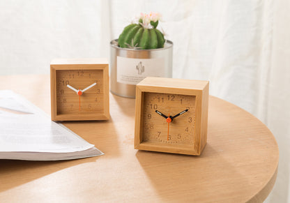 Wooden Square Silent Table Clock