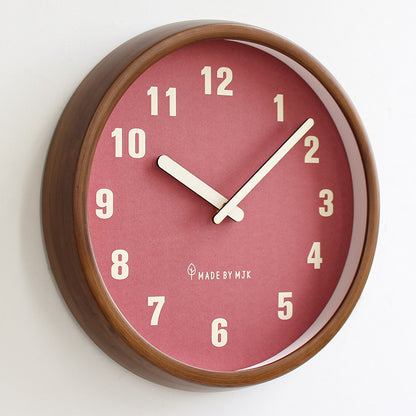 Natural Wood Round Silent Wall Deco Clock