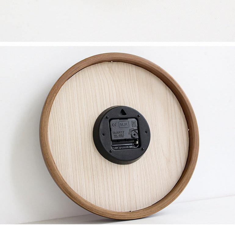 Natural Wood Round Silent Wall Deco Clock