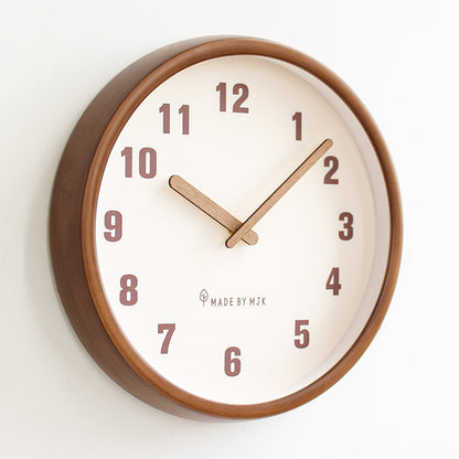 Natural Wood Round Silent Wall Deco Clock