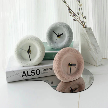 Nordic Sandstone Minimalist Desktop Silent Clock