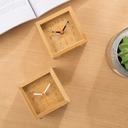 Wooden Square Silent Table Clock