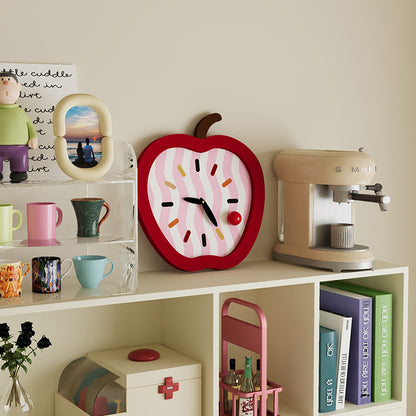 Apple Shaped Kids Bedroom Silent Wall Clock