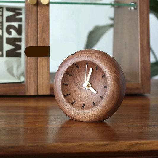 Walnut Solid Wood Minimalist Desktop Silent Clock