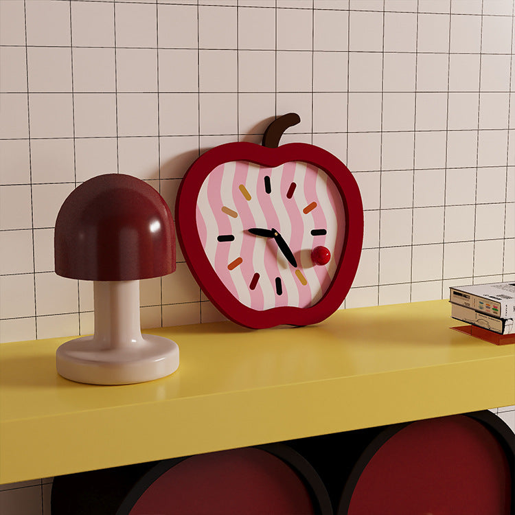 Apple Shaped Kids Bedroom Silent Wall Clock