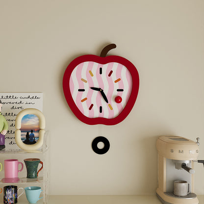 Apple Shaped Kids Bedroom Silent Wall Clock