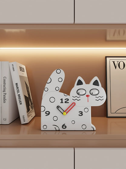 Cute Cat Kids Bedroom Table Silent Clock