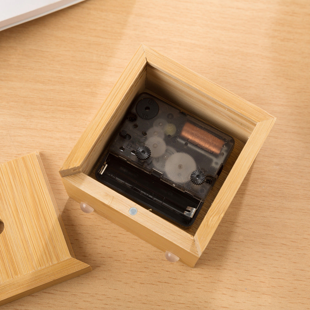 Wooden Square Silent Table Clock