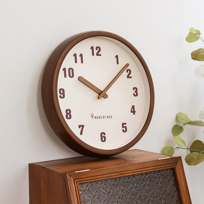 Natural Wood Round Silent Wall Deco Clock