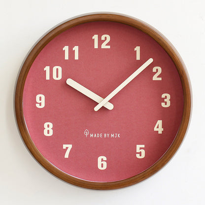 Natural Wood Round Silent Wall Deco Clock