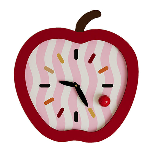 Apple Shaped Kids Bedroom Silent Wall Clock