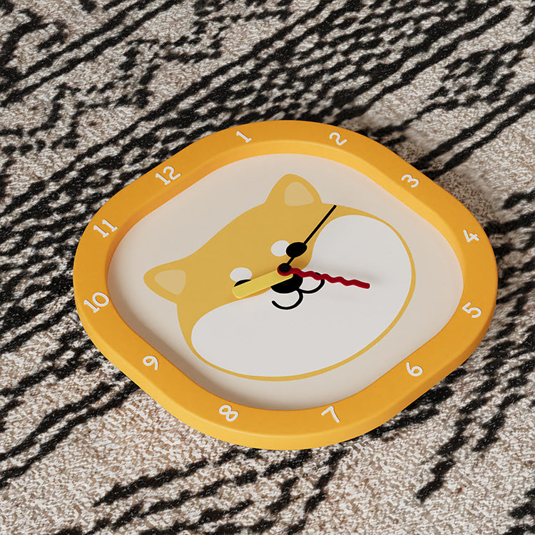 Dog Face Kids Bedroom Pendulum Silent Clock