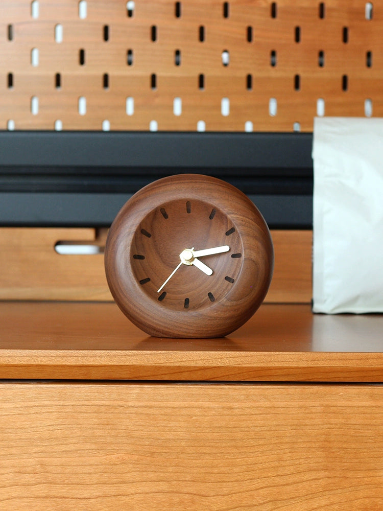 Walnut Solid Wood Minimalist Desktop Silent Clock