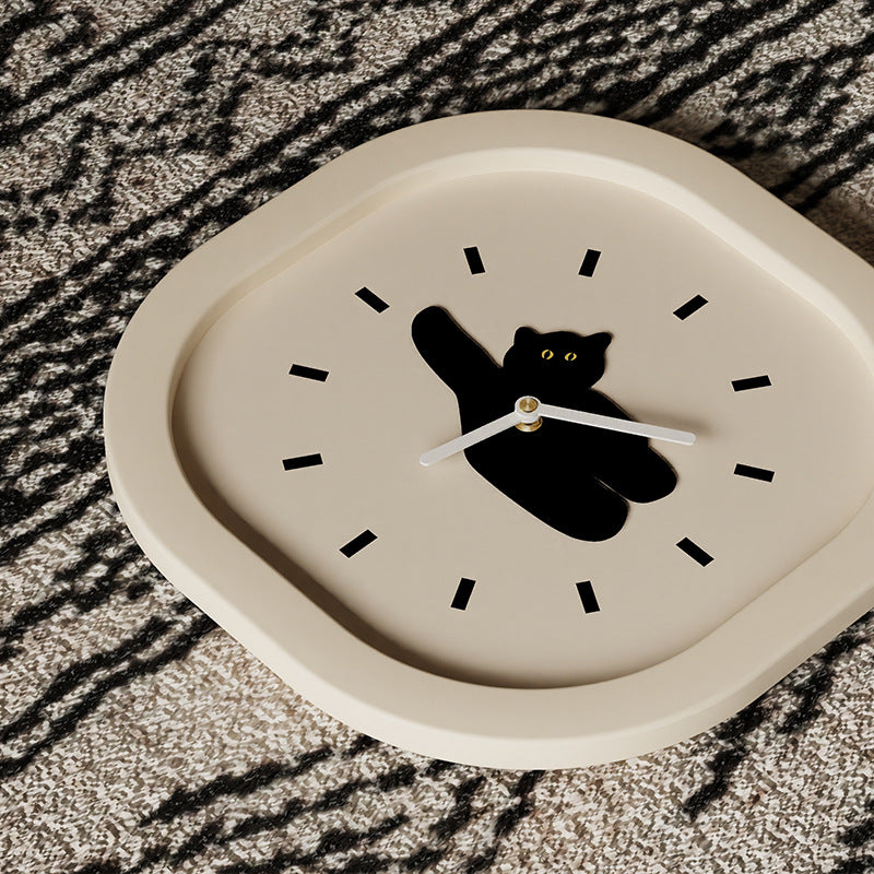 Black Cat Kids Bedroom Pendulum Silent Clock