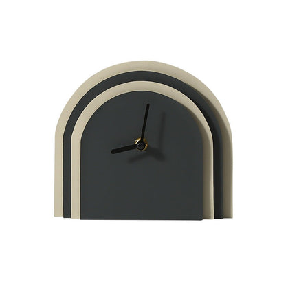 Multilayered Wooden Leather Cabinet Silent Clock