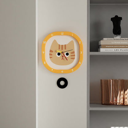 Cute Cat Kids Bedroom Pendulum Clock