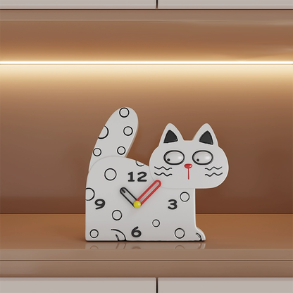 Cute Cat Kids Bedroom Table Silent Clock