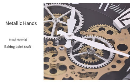 Real Moving Gears Retro Wall Clock 16 Inches