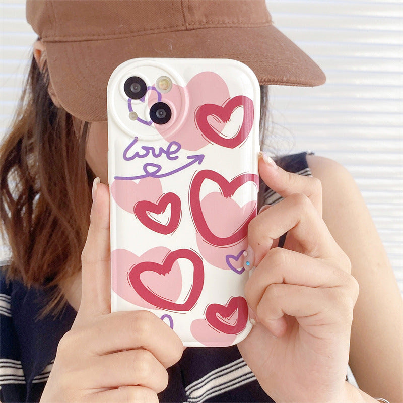 Adorable Hearts Soft Cover for iPhone 11 to 14 Plus Loforay.com