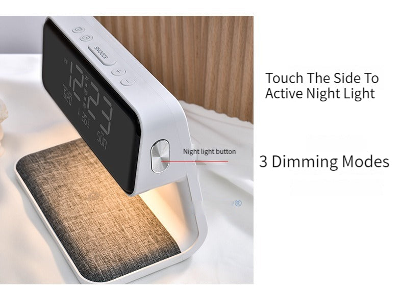 Led Wireless Phone Charger Alarm Table Clock