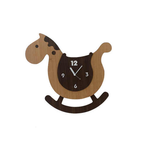 Cute Horse Pendulum Wall Clock for Kids Bedroom