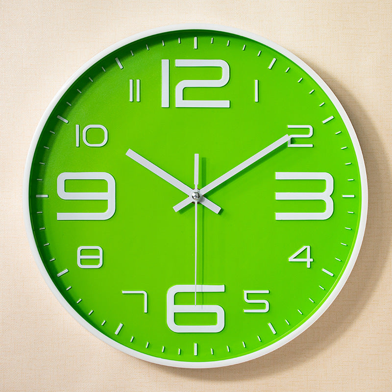 Simple Big Numbers 3D Silent Wall Clock 12 Inches