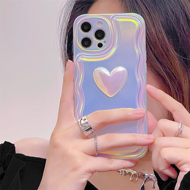 Adorable Heart Protective Cover for iPhone 11 to 14 Plus Loforay.com