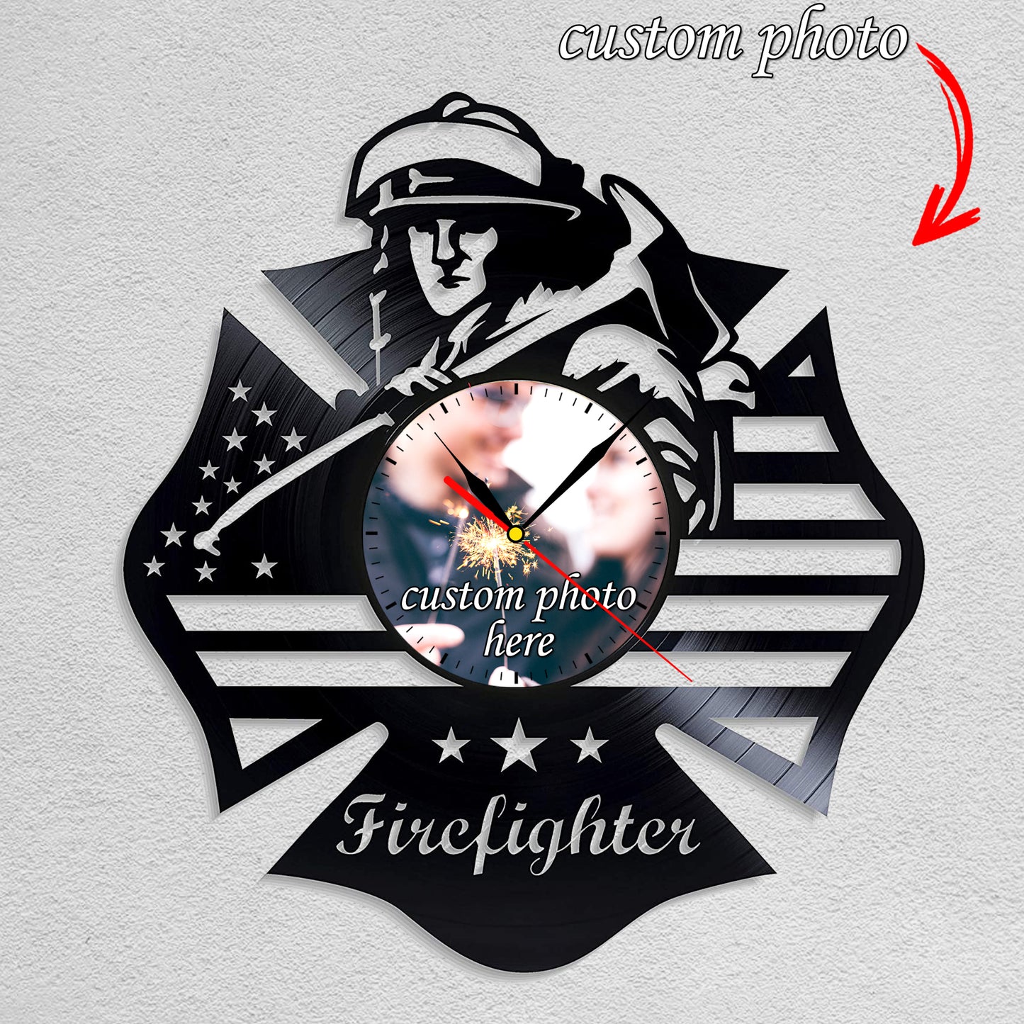 Graduation Gift for Firefighter Photo Clock for Firefighter Dad